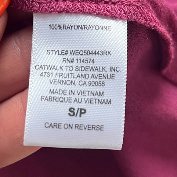 Anthropology RO&DE bell sleeve woman’s small top pink fuchsia - Picture 4 of 6